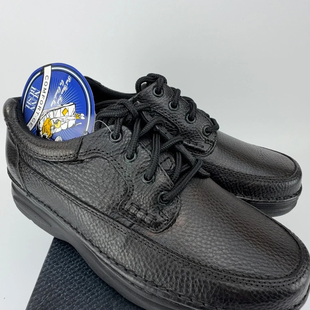 Nunn Bush Cameron Black Tumble Leather Comfort Gel Oxford Shoes‎ Mens 9M NIB